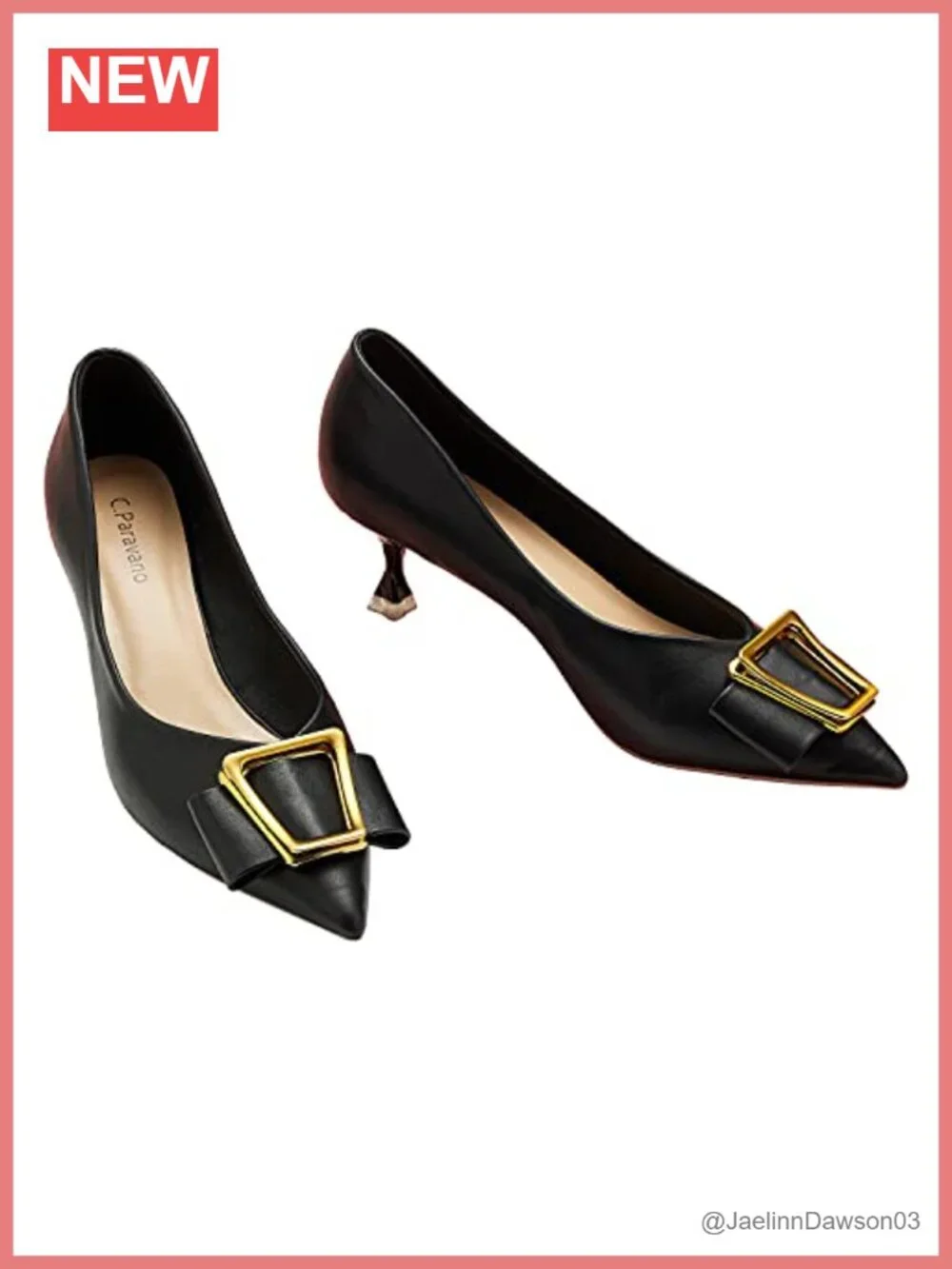 Womens Kitten Heel Pumps Handcrafted Leather Dress Shoes Pointed Toe Memory Foam
